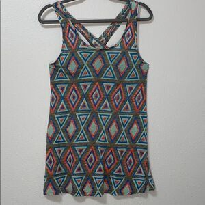 Rubbish Tribal Multi Color Print Tank Top